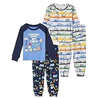 The Children's Place Baby Single and Toddler Boys Long Sleeve Top and Pants Snug Fit 100% Cotton 2 Piece Pajama Sets