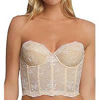 Dominique Tayler Lace Backless and Strapless Corselet Bridal Bra With Breathable Memory Foam Cups