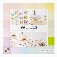 DCWV Die Cuts With a View, Pastels Cardstock Collection, 58 Sheets, 12x12, Perfect for Arts and Crafts, Springtime Pastel Colors for Folding, Cutting, and Scrapbooking