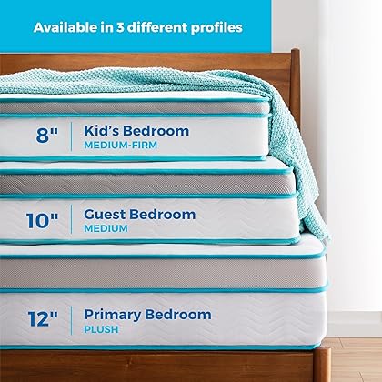 Linenspa 8 Inch Memory Foam and Spring Hybrid Mattress - Medium Firm Feel - Bed in a Box - Quality Comfort and Adaptive Support - Breathable - Cooling - Guest and Kids Bedroom - Full Size