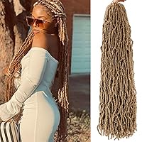 Faux Locs Crochet Hair Blonde 30 Inch 7 Packs Soft Locs Long Crochet Locs Goddess Locs Natural Synthetic Pre looped Crochet Braids For Butterfly Locs Crochet Hair (30 Inch (Pack of 7), 27#)