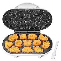 Animal Mini Waffle Maker for Kids, Mini Pancakes Maker Machine with 12 Different Animal Pancake Molds, Small Waffle Maker Iron, Excellent Christmas Gift for Kids & Adult