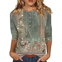 Womens V Neck Lace Crochet Flowy 3/4 Sleeve Casual Shirts Blouses Tops Lace Tank Tops for Women Womens Fall Tops