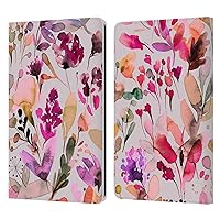 Head Case Designs Officially Licensed Ninola Artsy Ink Flowers Botanical Patterns Leather Book Wallet Case Cover Compatible with Kindle Paperwhite 1/2 / 3