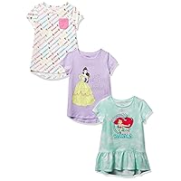 Disney | Marvel | Star Wars | Frozen | Princess Girls and Toddlers' Short-Sleeve Tunic T-Shirts, Pack of 3