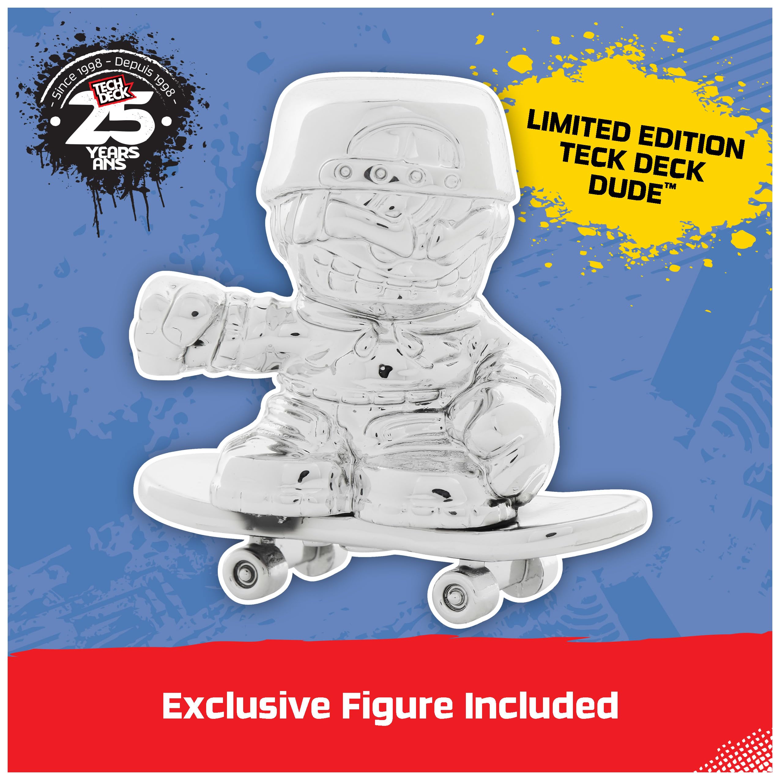TECH DECK, 25th Anniversary 8-Pack Fingerboards with Exclusive Figure, Collectible and Customizable Mini Skateboards, Kids Toys for Ages 6 and up