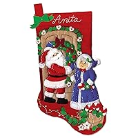 Design Works Crafts Mr & Mrs Claus Felt Stocking Kit, by The Yard