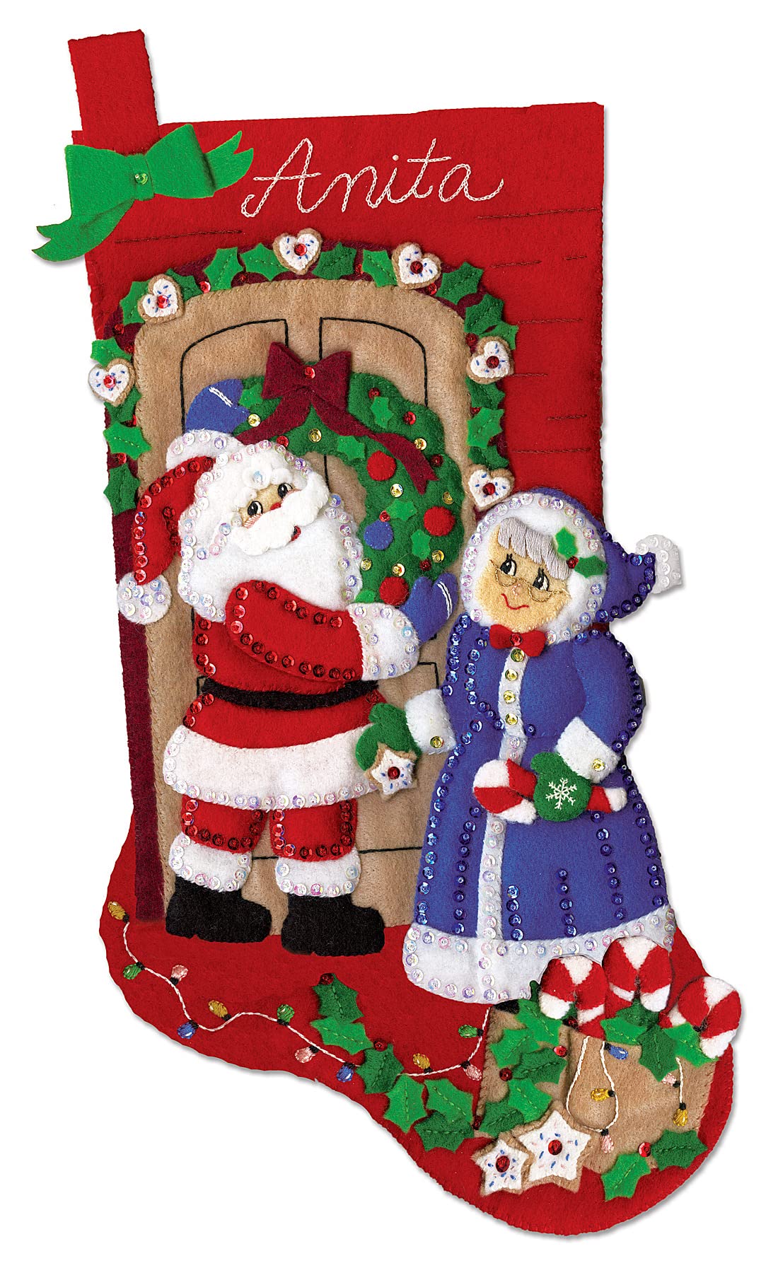 Design Works Crafts Mr & Mrs Claus Felt Stocking Kit