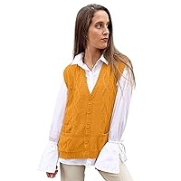 Peru Women’s Alpaca Wool V Neck Argyle Cardigan Vest S-4XL
