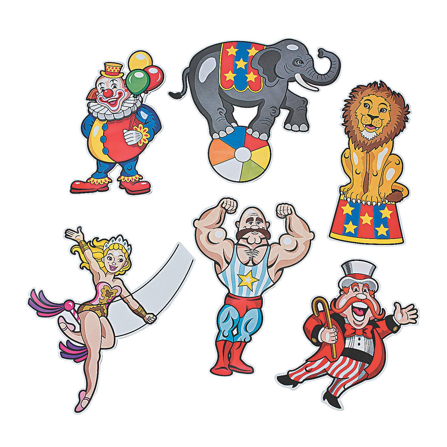 Carnival Cutouts for Party and Wall Decor for Kids - Set of 12