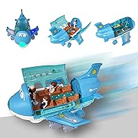 KIDSTHRILL Kids Airplane Toy, Bump & Go Technology, Toy Airplane with Flashing Colorful Lights Music & Airplane Sounds, Toys for Boys & Girls 3-12, Toddler Airplane Toys for 3 Year Old and Up