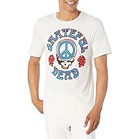 Grateful Dead Unisex-Adult Standard Exclusive Simple Peace Steal Your Face Rose Tee
