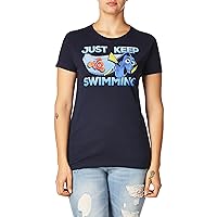 Disney Women's Finding Dory Just Keep Swimming Graphic Crew T-Shirt