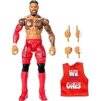 ​WWE Elite Action Figure & Accessories, 6-inch Collectible Jey USO with 25 Articulation Points, Life-Like Look & Swappable Hands​