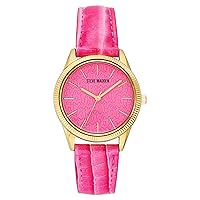 Steve Madden Women's Croco-Grain Strap Watch