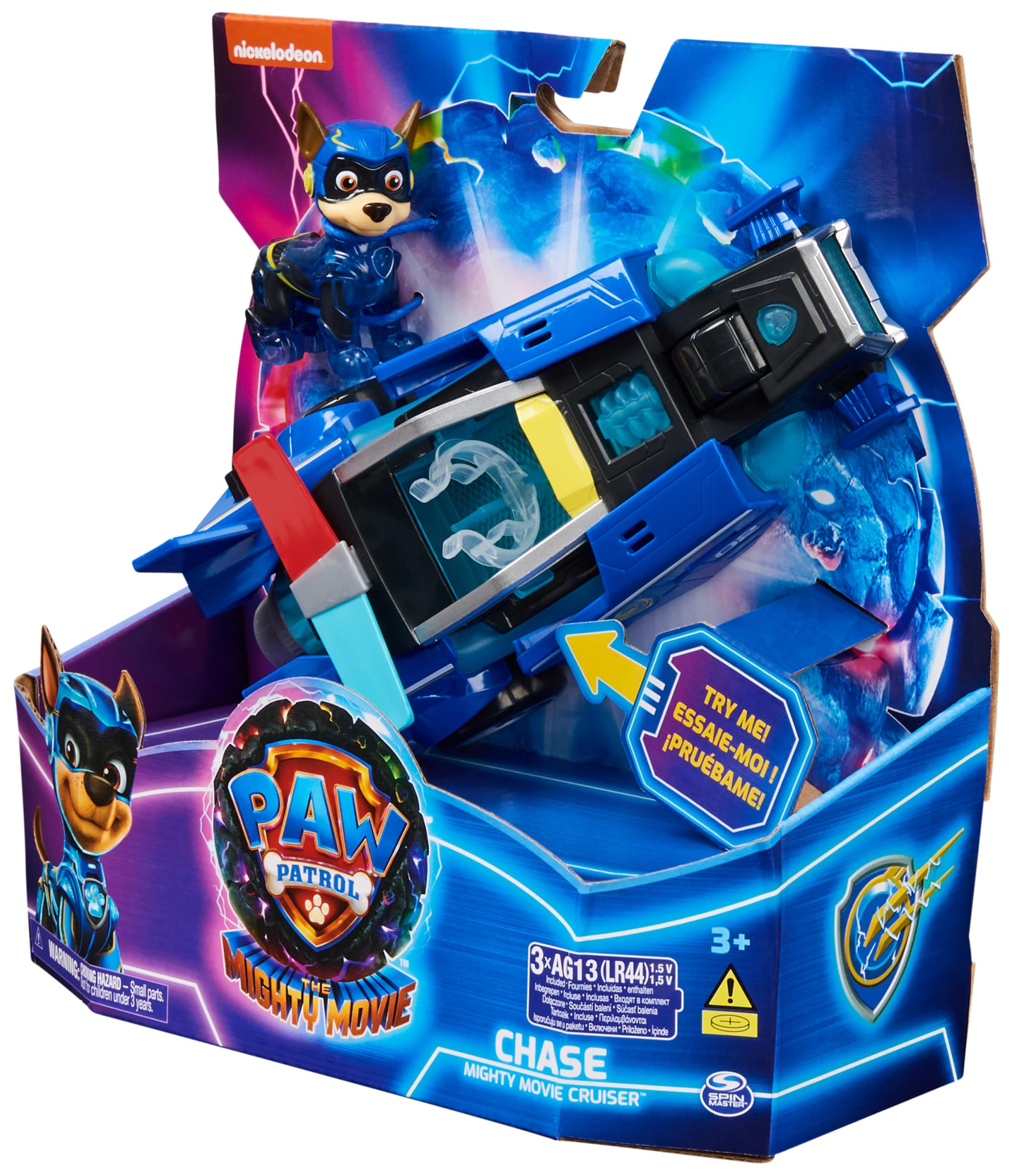 Paw Patrol – The Superfilm – Action Figures and Cars Toys Paw Patrol – Figure Chase Paw Patrol and Toy Car with Lights and Sounds – 6067507 – Toys Children 3 Years +