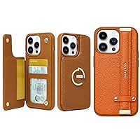 CUSTYPE for iPhone 13 Pro Max Wallet Case with Card Holder, Leather Case with Handle Strap Kickstand Case for Women for iPhone 13Pro Max 6.7