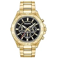 Bulova Classic Gold Tone Chronograph Stainless Steel Mens Watch 97A139