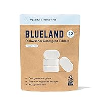 Dishwasher Detergent Tablet Refill 1 Pack - Plastic-Free & Eco Friendly Alternative to Liquid Pods or Sheets - Natural, Sustainable - 60 Washes