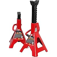 BIG RED T43202-1 Torin Heavy Duty Steel Jack Stands: 3 Ton (6,000 lb.) Capacity Car Lifting Stand,1 Pair (Not Suitable for SUV, Truck)