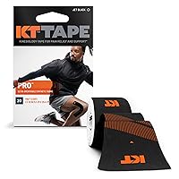 KT Tape, Pro Synthetic Kinesiology Athletic Tape, 20 Count, 10” Precut Strip