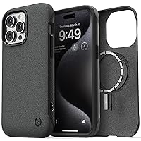 VRS DESIGN Phone Case for iPhone 15 Pro Max, Compatible with MagSafe [Terra Guard Modeern] Premium Modern Style Dual Protection Magnetic Case for iPhone 15 Pro Max (Sand Stone/Renewed)