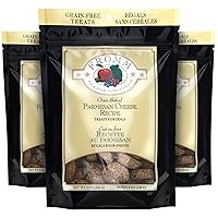 Four-Star Nutritionals Parmesan Cheese Dog Treats - Premium Oven Baked Dog Snacks - Cheese Recipe - Pack of (3) 8 oz Bags