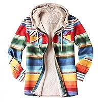Mens Warm Hooded Flannel Shirt Padded Jackets Zip Up Heavyweight Thermal Lined Button Down Jackets Outwear Coats Tops Hoodies