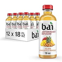 Bai Pilavo Pineapple Mango, Antioxidant Infused Beverage, 18 fl oz Bottles (Pack of 12)