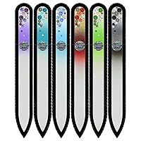 Mont Bleu Gift Set of 5 + 1 free Glass Nail Files hand decorated with crystals - gift set for women - Handmade gifts - Crystal Nail Files for natural nails - Premium Nail Filer Kit