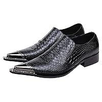 Loafers Pointed Toe Western Embroidery Leather Dress Men Shoes