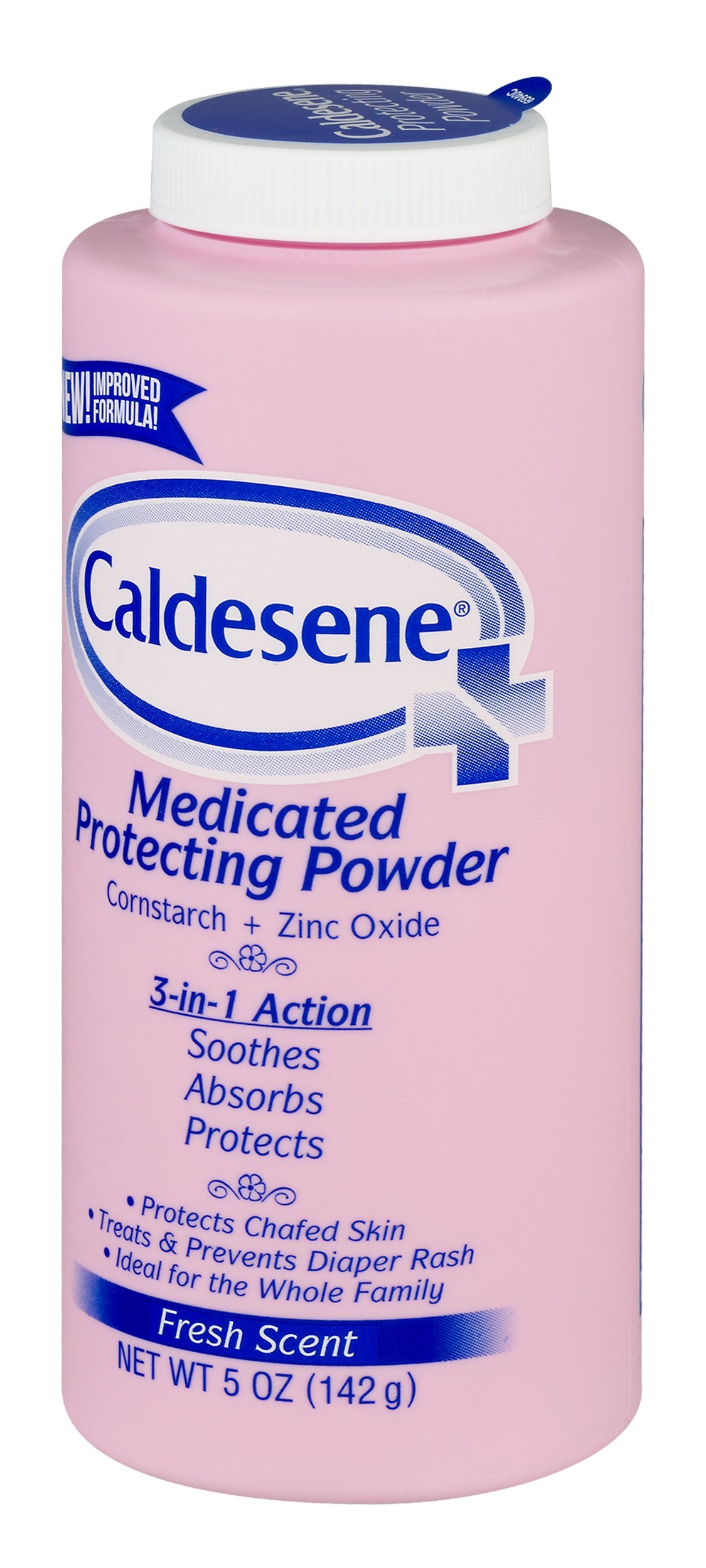 Caldesene Medicated Protecting Body Powder with Zinc Oxide and Cornstarch, Talc Free, 5 Oz