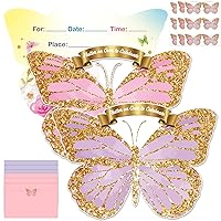 36pcs Butterfly Birthday Invitations for Girls with Envelopes Stickers Floral Butterfly Party Celebration Party Supplies Favors for Kids Boys Baby Shower Wedding Decorations