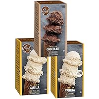 Triple Scoop Ice Cream Mix Sampler | Vanilla & Chocolate - 2:1 | Ice Cream Starter | Use with Home Ice Cream Maker | No artificial colors or flavors | Ready in under 30 mins (3/15oz Boxes)