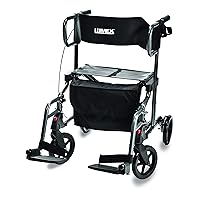 Lumex HybridLX 2-in-1 Rollator Walker & Transport Wheelchair, Large 6
