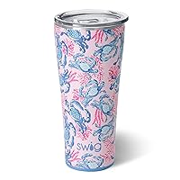 Swig Life XL 32oz Tumbler, Insulated Coffee Tumbler with Lid, Cup Holder Friendly, Dishwasher Safe, Stainless Steel, Extra Large Travel Mugs Insulated for Hot and Cold Drinks (Get Crackin)