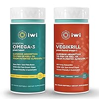 Iwi Life Omega-3 Essential & Vegikrill Omega-3 Bundle, 30 Servings, Vegan Plant-Based Algae Omega 3, Krill & Fish Oil Alternative, No Fishy Aftertaste