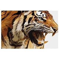 Tiger with Big Mouth Placemats Heat Resistant Washable Oxford Cloth Table Mats Set of 4 Home Kitchen Decoration, Easy to Clean