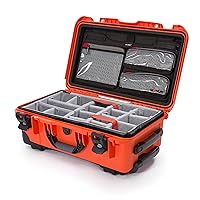 Wheeled Series 935 Lightweight NK-7 Resin Waterproof Hard Case with Lid Organizer and Padded Dividers, Orange