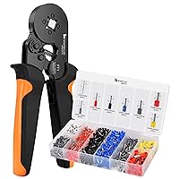 UL Certified Ferrule Crimping Tool Kit with Wire Crimper Tool, Wire Ferrule Container, and 1,200 Electrical Wire Connectors