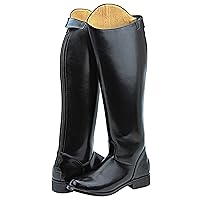 MB-3 Men's Man Horse Riding Mounted Police Patrol Tall Boots with Back Zipper Equestrian Color Black