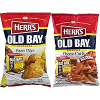 Herr's Old Bay Seasoned Potato Chips & Old Bay Seasoned Cheese Curls Variety Pack (2 Bags)