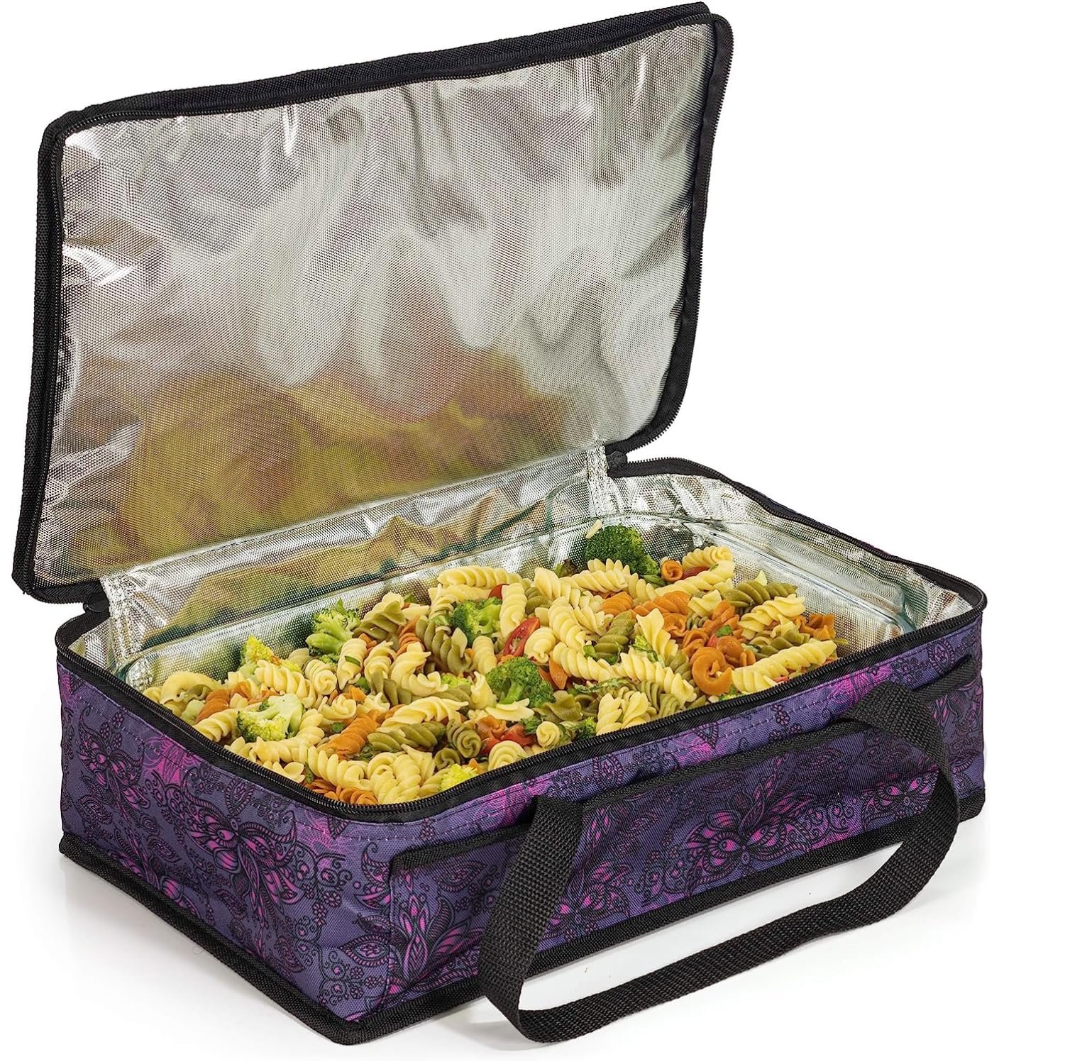 VP Home Insulated Casserole Carrier Travel Bag (Henna Tattoo) for Trip, Birthday Party, Mother's Day, Holiday, Christmas Day, Grocery Store, Supermarket, Outdoor Picnic etc