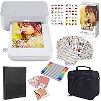 HP Sprocket Studio Plus 4x6” Instant Color Photo Printer – Bundle: Case and Photo Paper, White