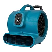 XPOWER X-830H Pro 1 HP 3600 CFM Centrifugal Air Mover, Carpet Dryer, Floor Fan, Blower, Telescopic Handle and Wheels, for Water Damage Restoration, Janitorial, Plumbing, Home Use