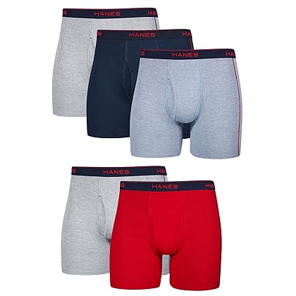 Hanes Boxer Briefs, Cool Dri Moisture-Wicking Underwear, Cotton No-Ride-up for Men, Multi-Packs Available