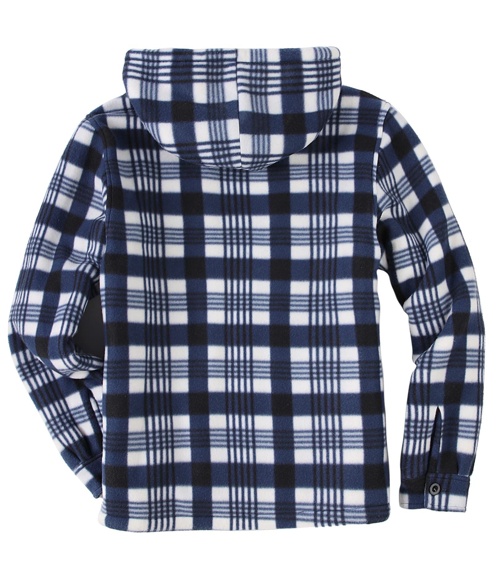 Men's Flannel Shirt Jacket Fleece Lined Plaid Coat Full Zip Hoodie