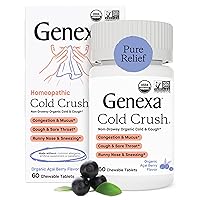 Cold Crush - 60 Tablets – Multi-Symptom Cough & Cold Remedy - Certified Vegan, Organic, Gluten Free & Non-GMO - Homeopathic Remedies