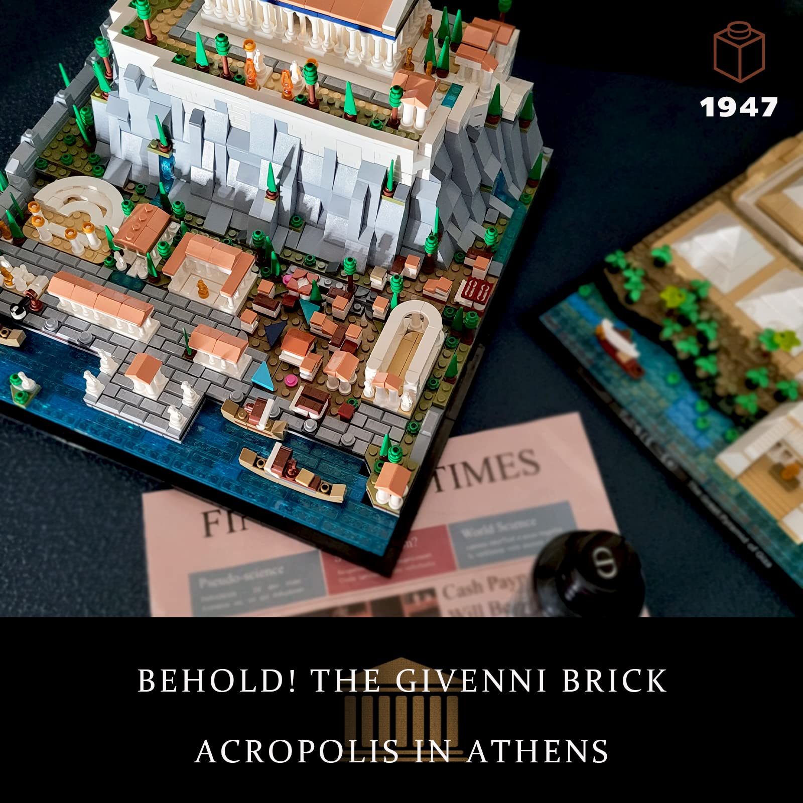 Givenni Architecture Landmark Collection The Acropolis in Athens Building Set; Collectible Model for Adults; Compatible with Lego, (1947 Pieces)