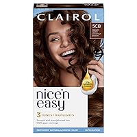 Clairol Nice'n Easy Permanent Hair Dye, 5CB Medium Warm Chestnut Brown Hair Color, Pack of 1